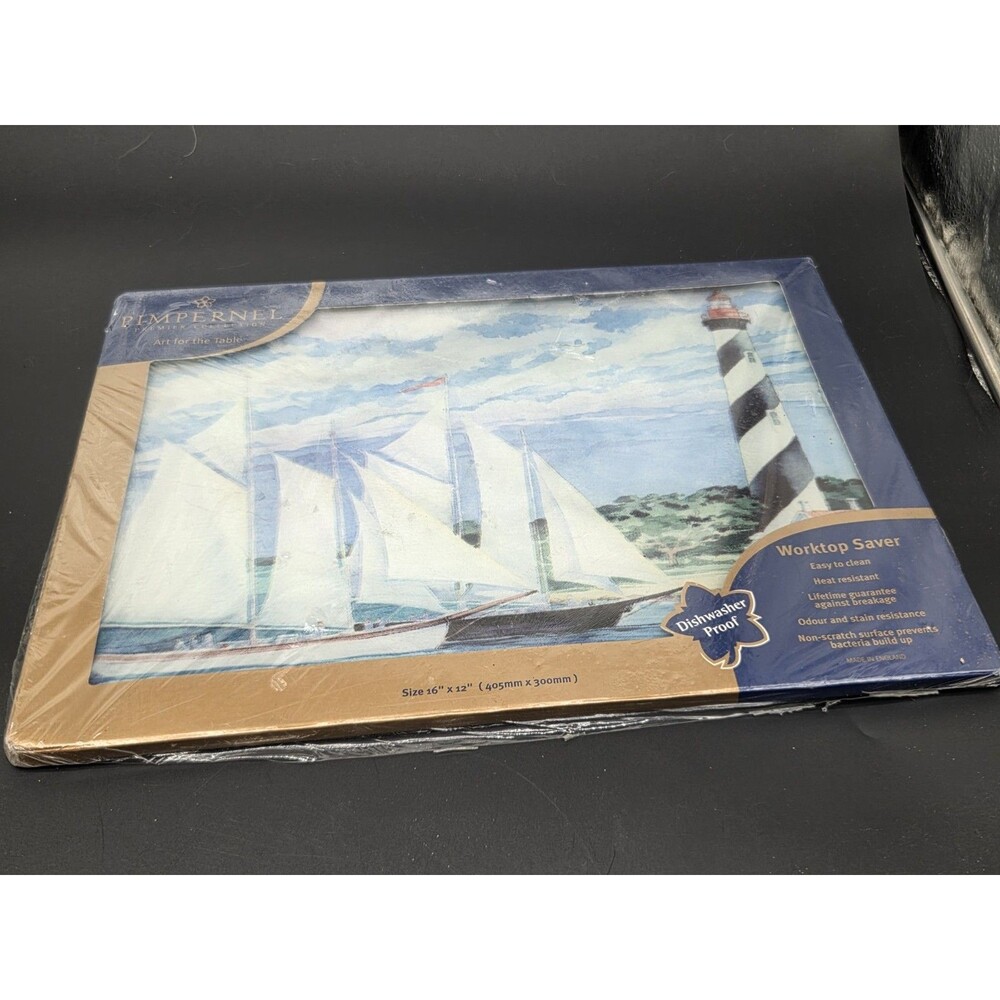 Pimpernel Glass Worktop Saver Regatta Sailboats 16 X 12